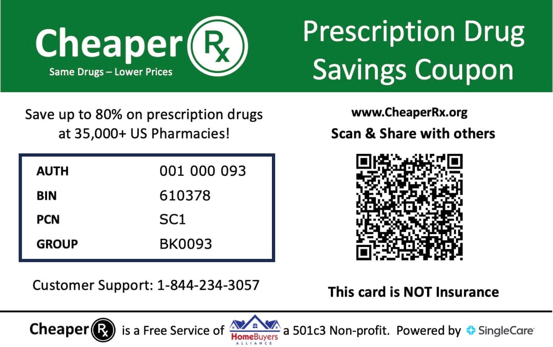 CheaperRx Pet Savings Card