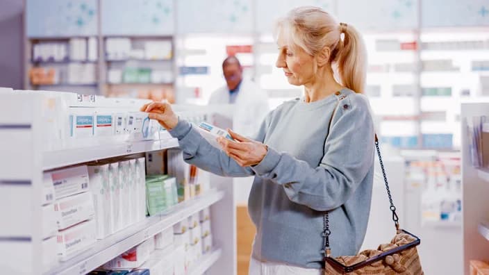 Woman browsing pharmacy